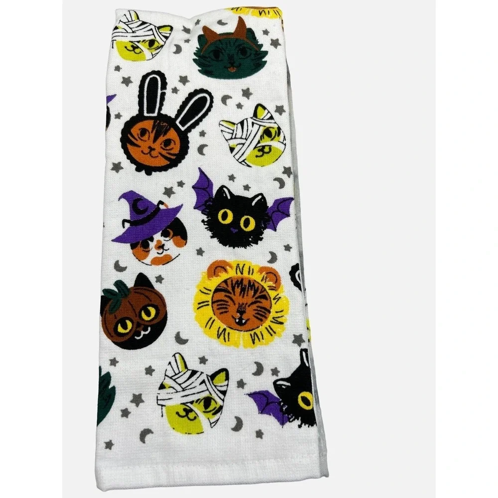 Celebrate Together Halloween Kitchen Towels Set 2 Love My Mummy Cats New‎